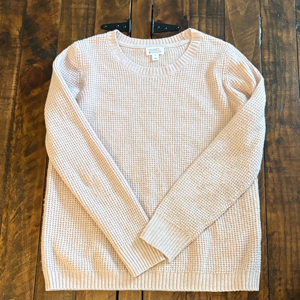 Market & Spruce Light Pink Crew Neck Sweater